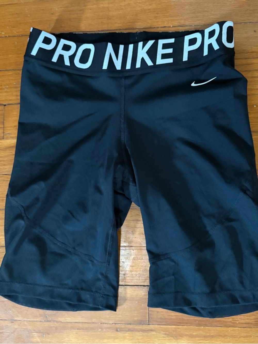 Nike Black Pro Compression Shorts with White Logos
